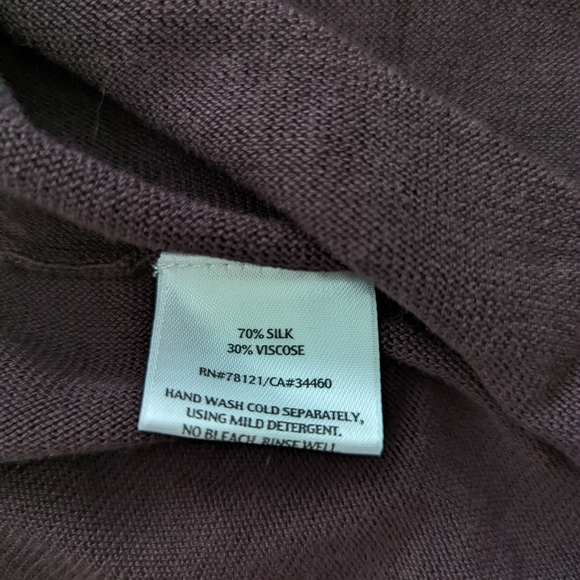 Eileen Fisher Brown Short Sleeve Cardigan size Small - Picture 7 of 9